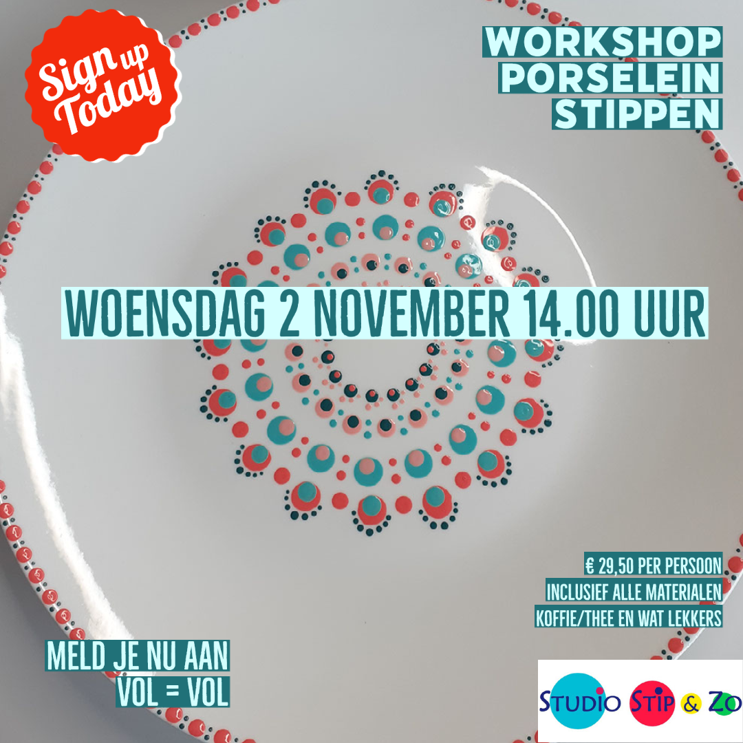 Workshop porselein stippen 2 november